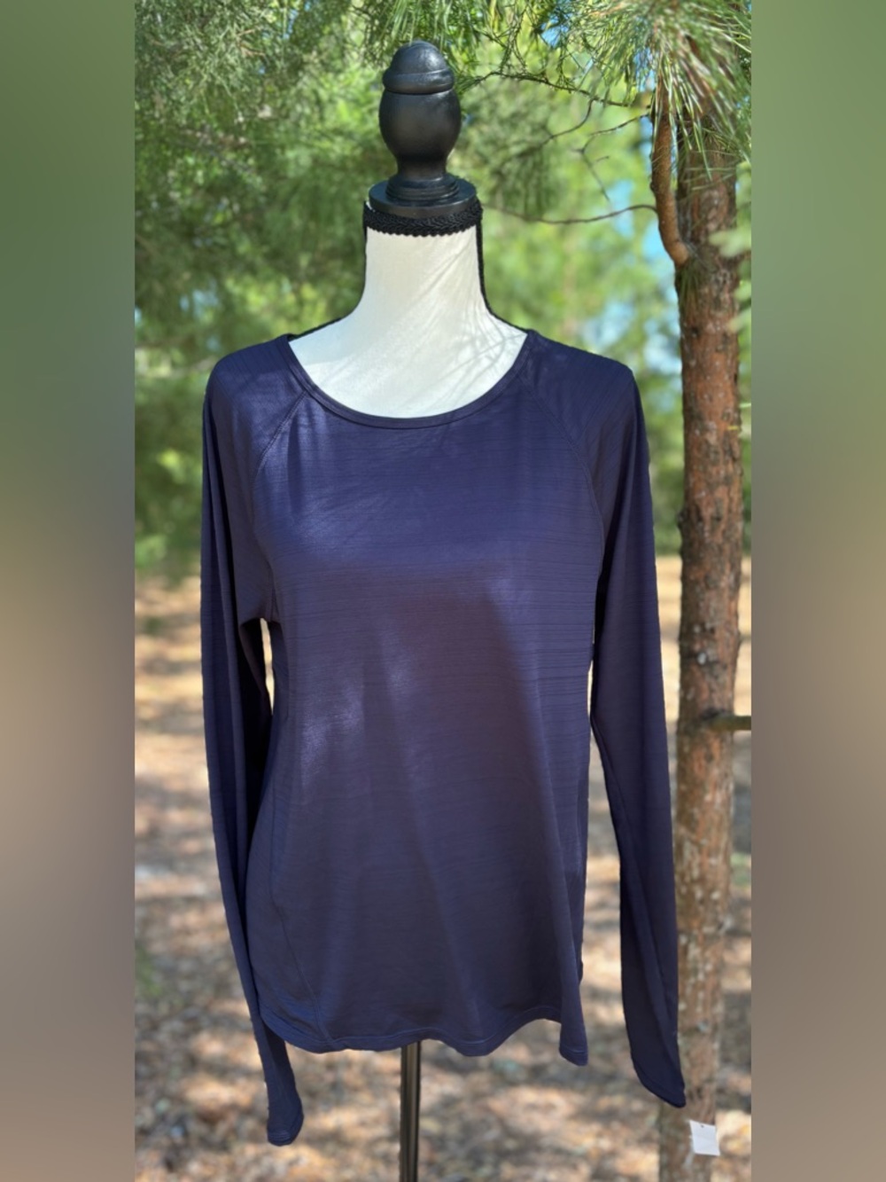 Talbots Navy Long-Sleeve Crewneck Top UPF 50+